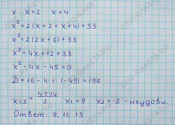 Ответ к учебнику по алгебре 8 класс Мерзляк, Полонский, Якир номер 719