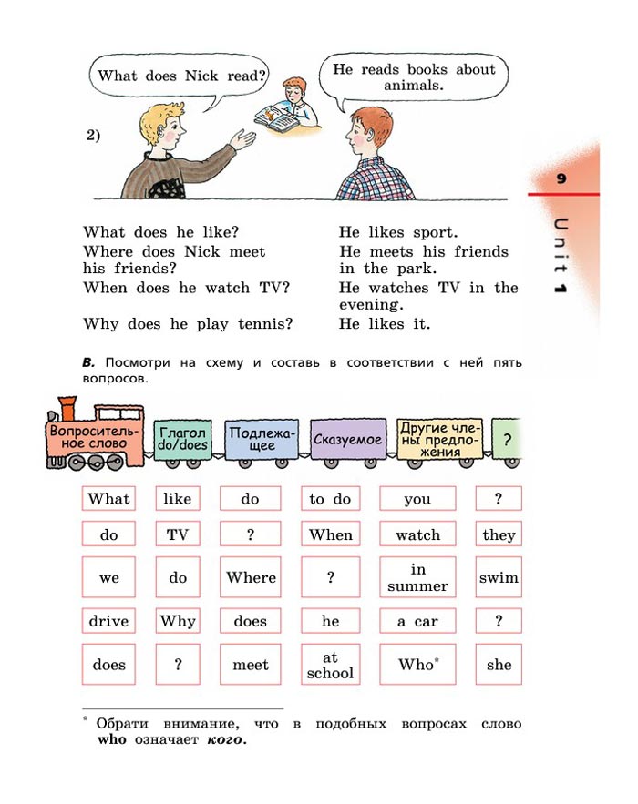 Картинка страницы 9 из учебника по английскому языку Rainbow 4 класс. Афанасьева, Михеева. 1 часть. 2021 год