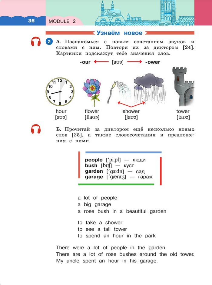 Картинка страницы 36 из учебника по английскому языку 4 класс Афанасьева, Михеева. 1 часть. 2021 год