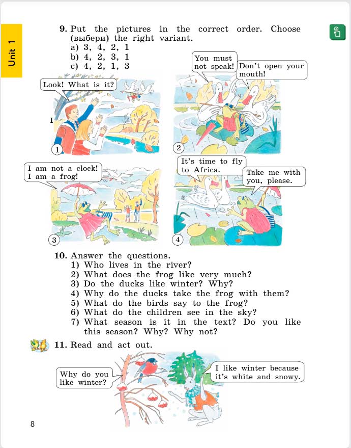 английский язык 4 класс учебник Биболетова, страница 8. (2020).