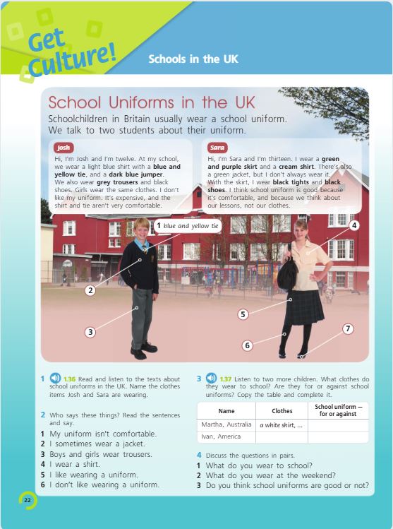 Учебник Костюк, Колоницкая 1 часть. Английский язык 5 класс страница 22.