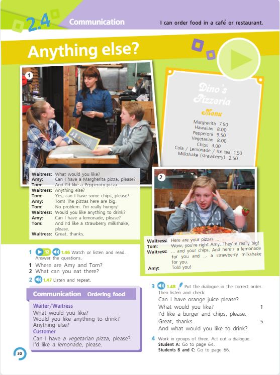 Учебник Костюк, Колоницкая 1 часть. Английский язык 5 класс страница 30.