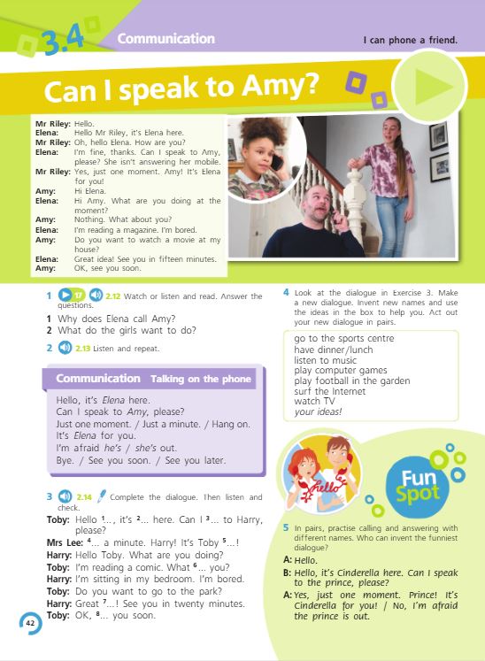 Учебник Костюк, Колоницкая 1 часть. Английский язык 5 класс страница 42.