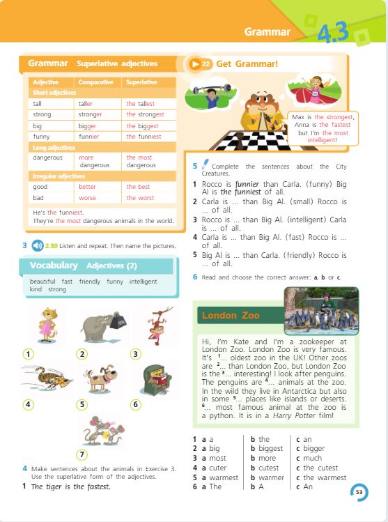 Учебник Костюк, Колоницкая 1 часть. Английский язык 5 класс страница 53.