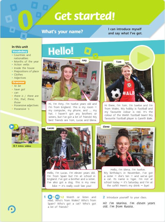 Учебник Костюк, Колоницкая 1 часть. Английский язык 5 класс страница 6.