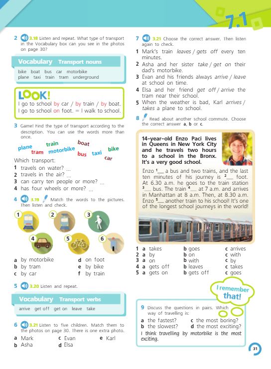 Учебник Костюк, Колоницкая 2 часть. Английский язык 5 класс страница 31. 2023 год.