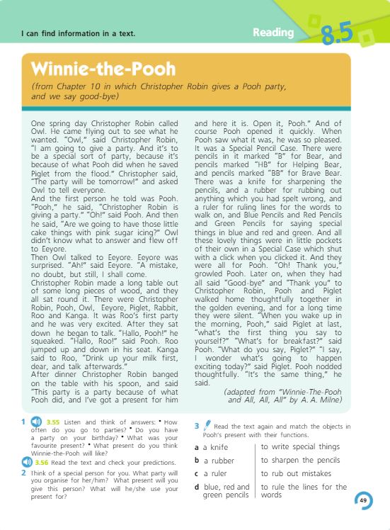 Учебник Костюк, Колоницкая 2 часть. Английский язык 5 класс страница 49. 2023 год.