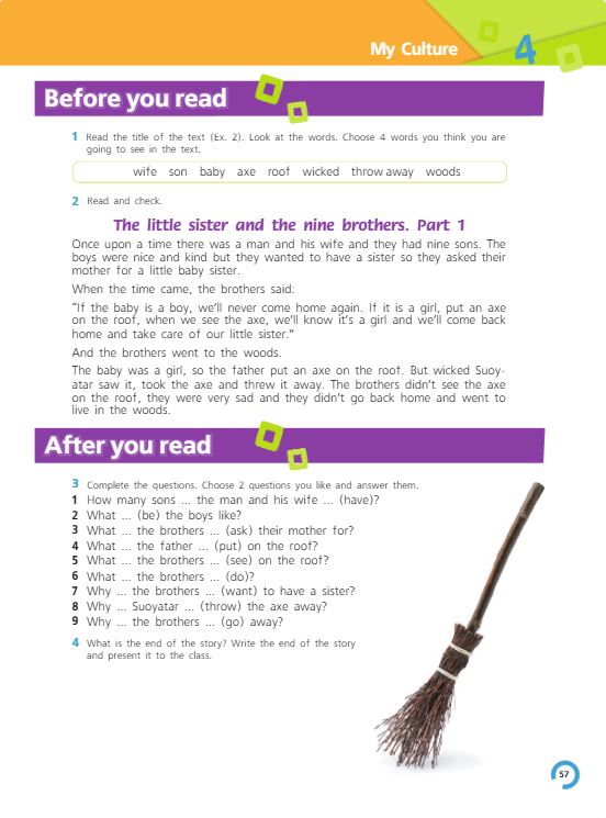 Учебник Костюк, Колоницкая 2 часть. Английский язык 5 класс страница 57. 2023 год.