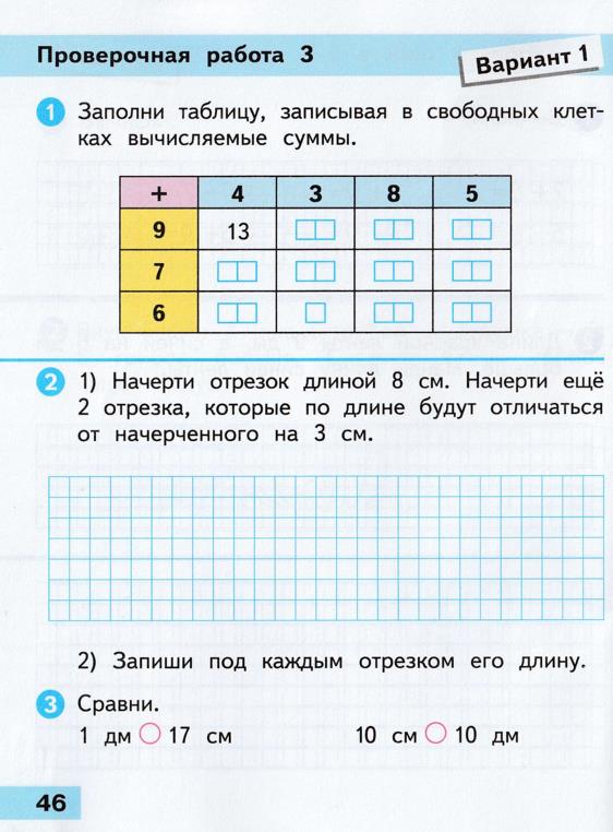 Изображение математика 1 класс проверочные работы Волкова страница 46 математика 1 класс проверочные работы Волкова страница 46