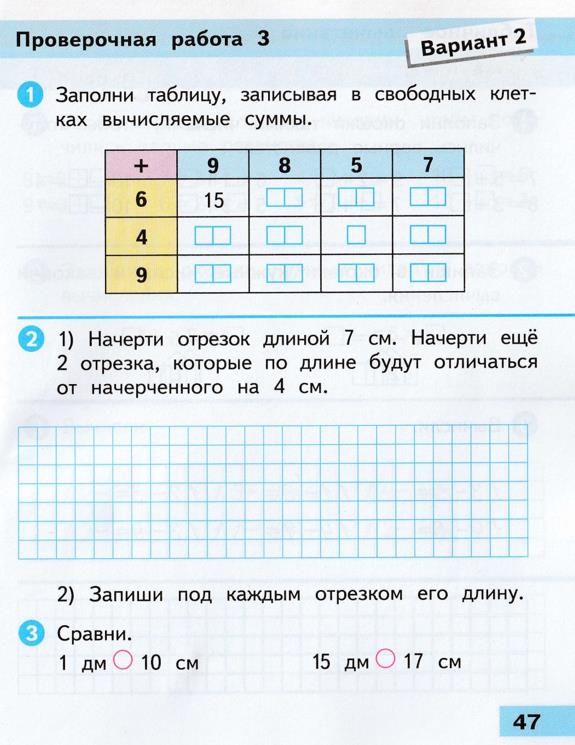 Изображение математика 1 класс проверочные работы Волкова страница 47 математика 1 класс проверочные работы Волкова страница 47