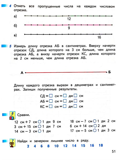Изображение 51 страницы рабочей тетради по математике 1 класс Дорофеев, Миракова, Бука - 2 часть Страница 51 из рабочей тетради по математике 1 класс Дорофеев, Миракова, Бука - 2 часть