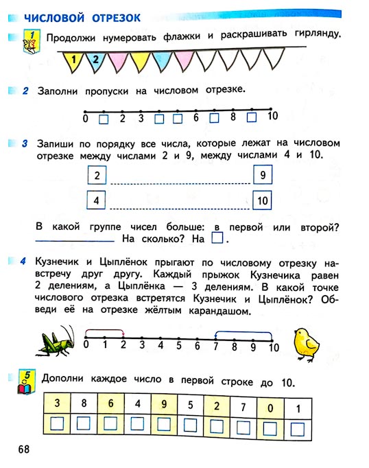 Изображение 68 страницы рабочей тетради по математике 1 класс Дорофеев, Миракова, Бука - 1 часть Страница 68 из рабочей тетради по математике 1 класс Дорофеев, Миракова, Бука - 1 часть