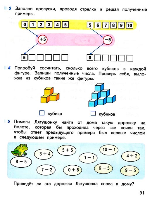 Изображение 91 страницы рабочей тетради по математике 1 класс Дорофеев, Миракова, Бука - 1 часть Страница 91 из рабочей тетради по математике 1 класс Дорофеев, Миракова, Бука - 1 часть