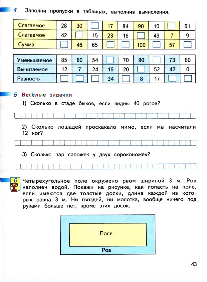 Рабочая тетрадь по математике 2 класс Дорофеев, Миракова, Бука - 2 часть страница 43 (2024) математике 2 класс рабочая тетрадь Дорофеев, Миракова, Бука - 2 часть страница 43 (2024)