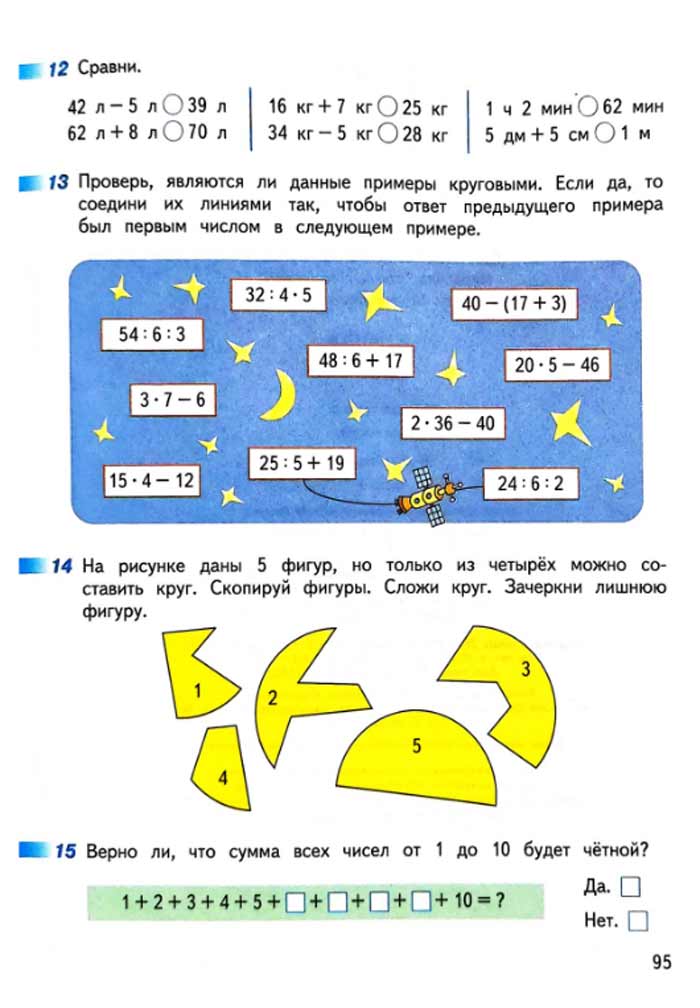 Изображение рабочая тетрадь по математике 3 класс Дорофеев, Миракова, Бука - 1 часть страница 95 Рабочая тетрадь по математике 3 класс Дорофеев, Миракова, Бука — 1 часть страница 95