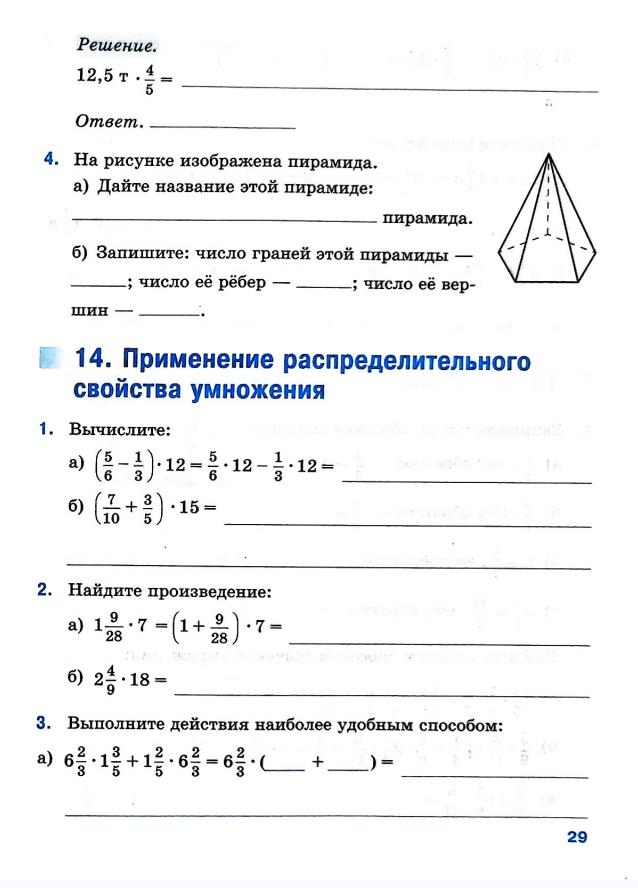 Страница 29 Рабочая тетрадь Ткачёва (Виленкин) Математика 6 класс