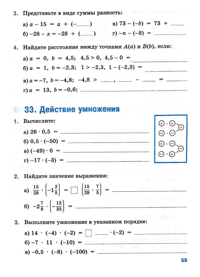 Страница 55 Рабочая тетрадь Ткачёва (Виленкин) Математика 6 класс