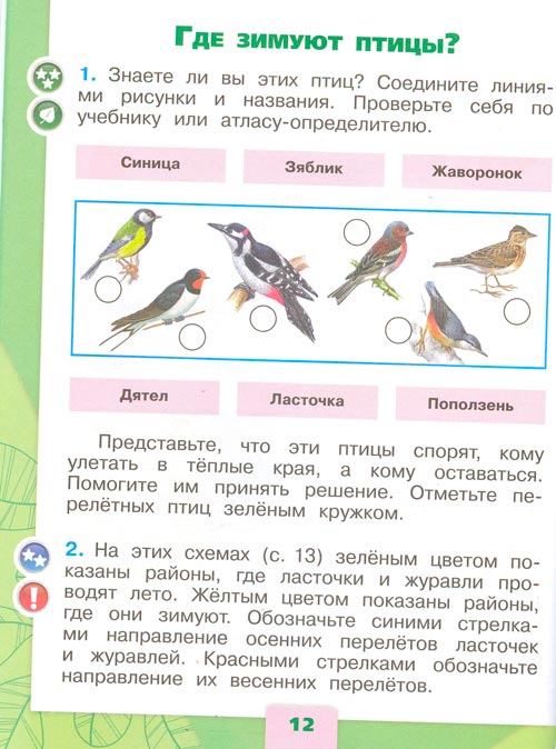 Рабочая тетрадь по окружающему миру 1 класс, Плешаков - 2 часть страница 12(2024 год) рабочая тетрадь по окружающему миру 1 класс, Плешаков - 2 часть страница 12(2024 год)
