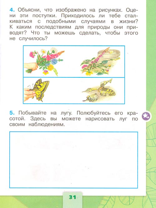Рабочая тетрадь по окружающему миру 1 класс, Плешаков - 2 часть страница 31(2024 год) рабочая тетрадь по окружающему миру 1 класс, Плешаков - 2 часть страница 31(2024 год)