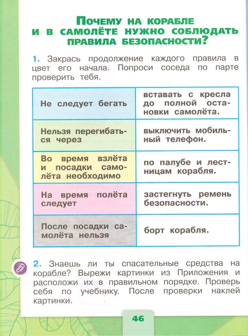 Рабочая тетрадь по окружающему миру 1 класс, Плешаков - 2 часть страница 46(2024 год) рабочая тетрадь по окружающему миру 1 класс, Плешаков - 2 часть страница 46(2024 год)