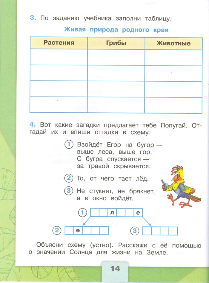 2 класс рабочая тетрадь. Окружающий мир. Плешаков. Страница 14. 1 часть, 2024 год