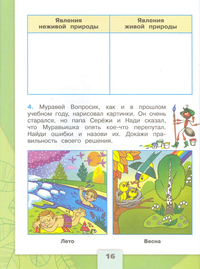 2 класс рабочая тетрадь. Окружающий мир. Плешаков. Страница 16. 1 часть, 2024 год