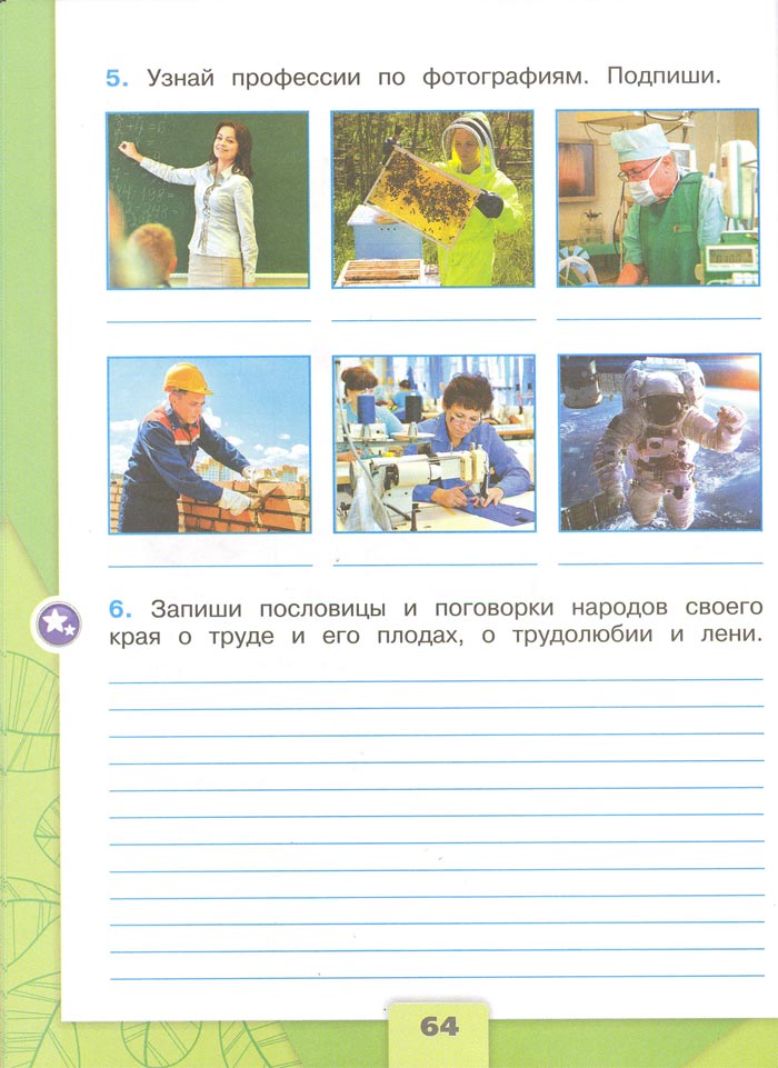 2 класс рабочая тетрадь. Окружающий мир. Плешаков. Страница 64. 1 часть, 2024 год