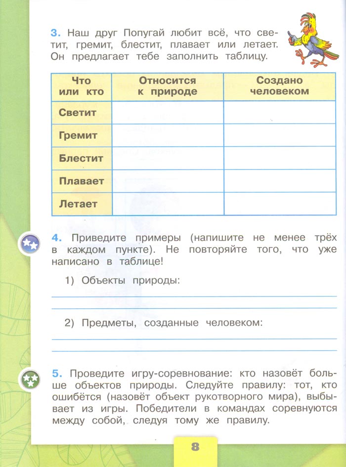 2 класс рабочая тетрадь. Окружающий мир. Плешаков. Страница 8. 1 часть, 2024 год