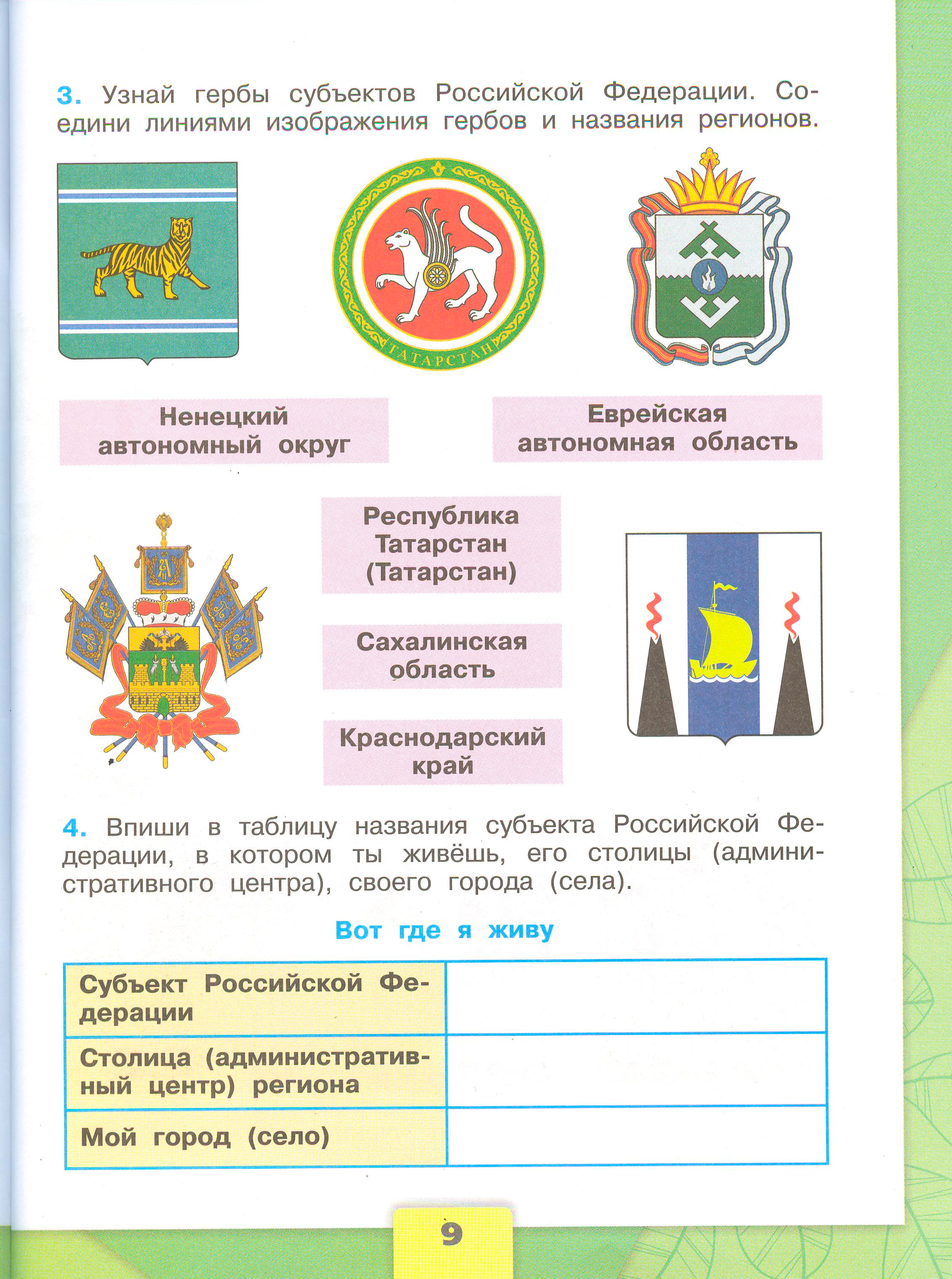 ГДЗ по окружающему миру 3 класс рабочая тетрадь Плешаков, страница 9